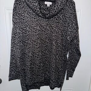 Calvin Klein Black and Gray Patterned Sweater